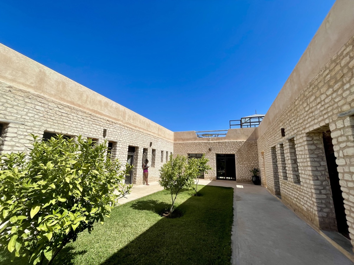 A sunny courtyard at the retreat villa