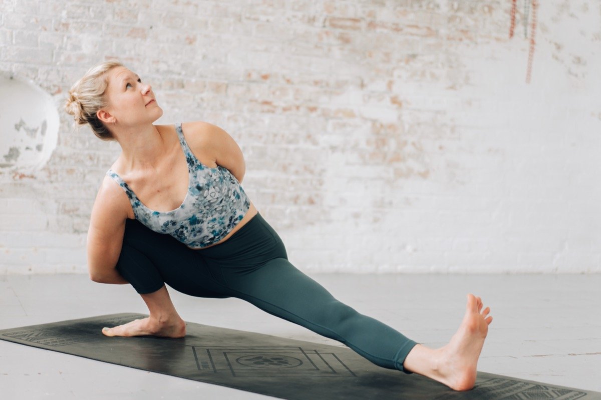 Kasia practising yoga
